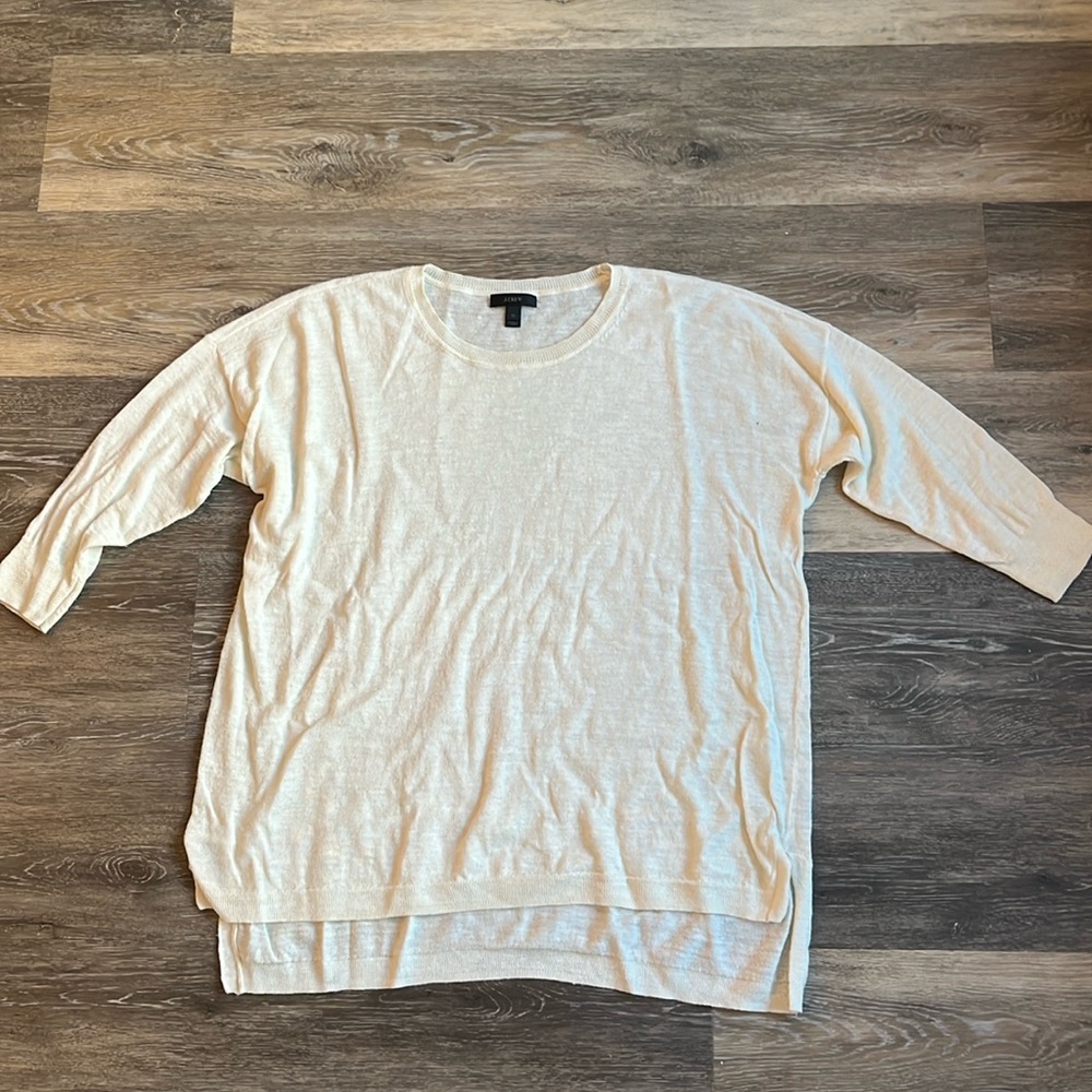 J. Crew 3/4 length sleeve lightweight wool/linen sweater